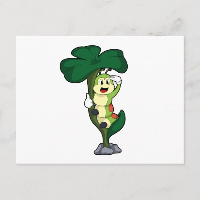 Caterpillar with Leaf Postcard (Front)