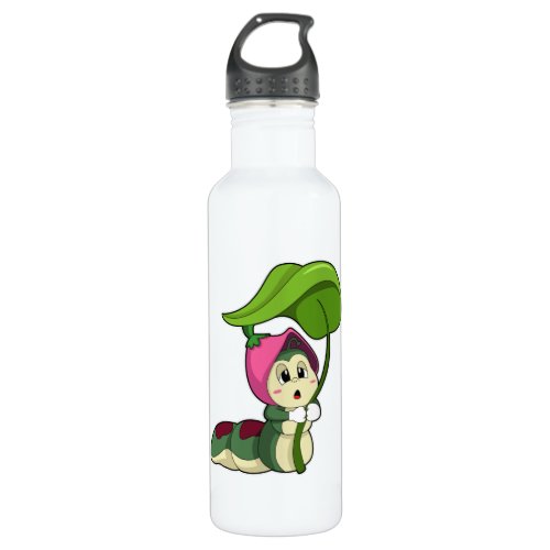 Caterpillar with Leaf Stainless Steel Water Bottle