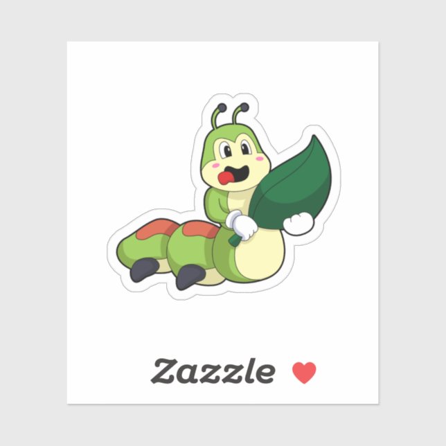 Caterpillar with Leaf Sticker (Sheet)