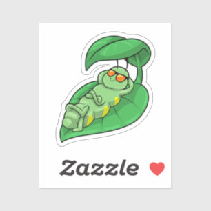 Caterpillar with Leaf Sticker