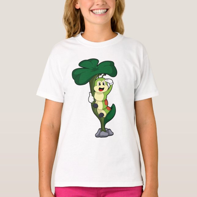 Caterpillar with Leaf T-Shirt (Front)