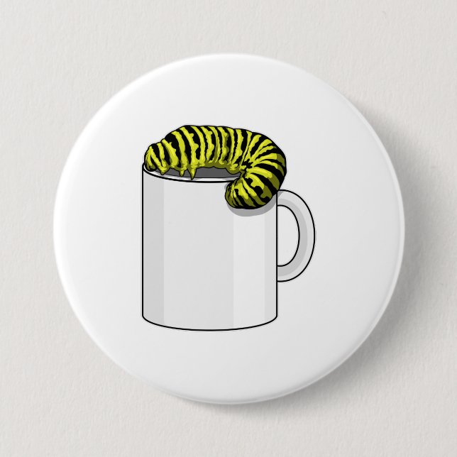 Caterpillar with Mug Button (Front)
