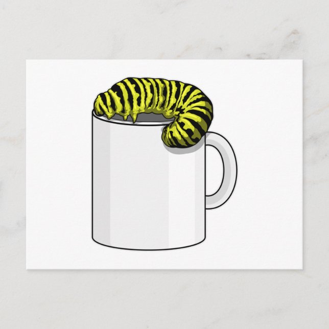 Caterpillar with Mug Postcard (Front)