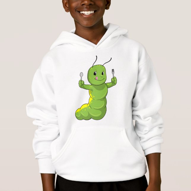 Caterpillar with Spoon & Fork Hoodie (Front)