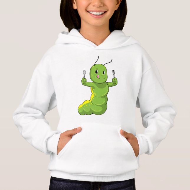 Caterpillar with Spoon & Fork Hoodie (Front)