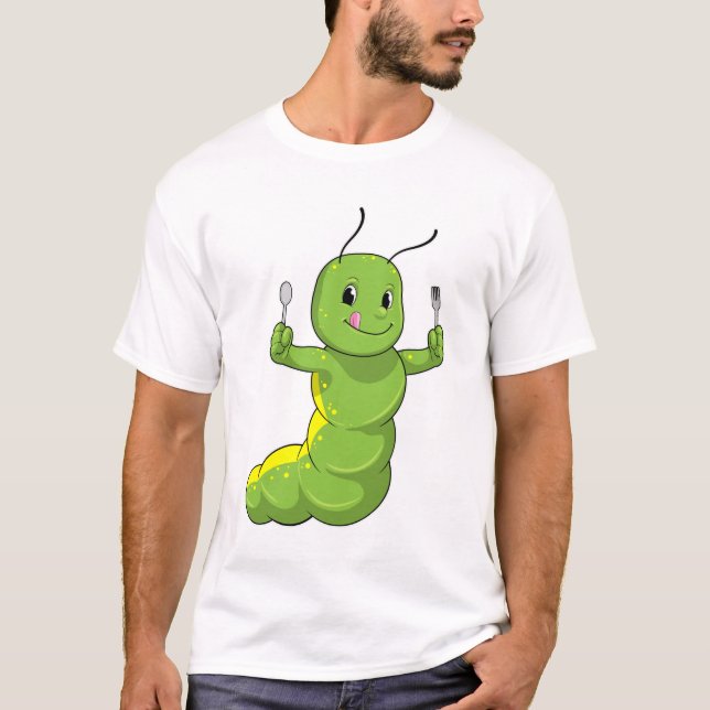 Caterpillar with Spoon & Fork T-Shirt (Front)