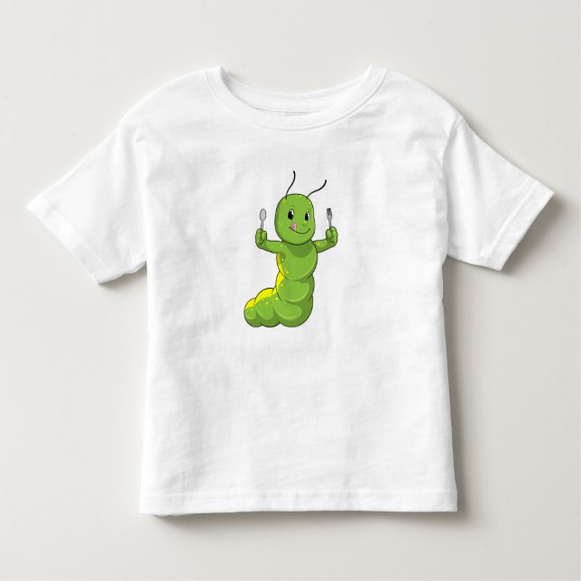 Caterpillar with Spoon & Fork Toddler T-shirt (Front)