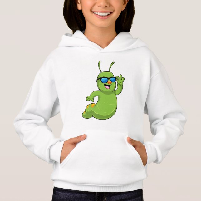Caterpillar with Sunglasses Hoodie (Front)