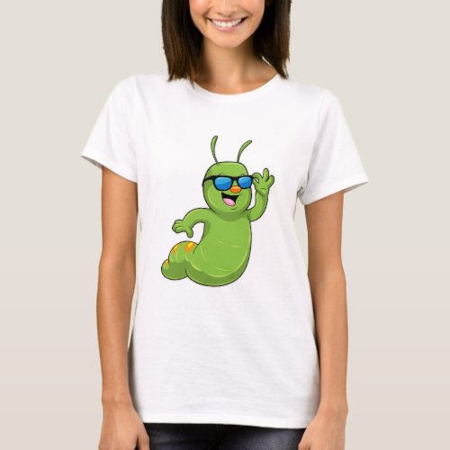 Caterpillar with Sunglasses T_Shirt