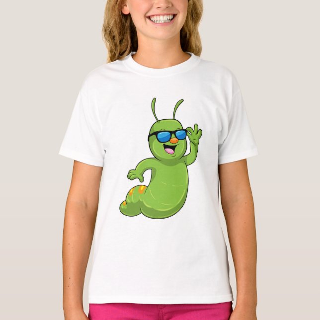 Caterpillar with Sunglasses T-Shirt (Front)
