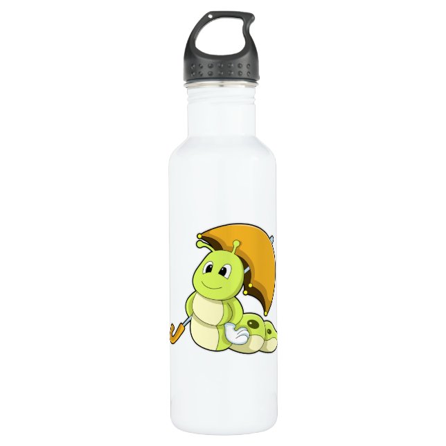Caterpillar with Umbrella Stainless Steel Water Bottle (Front)