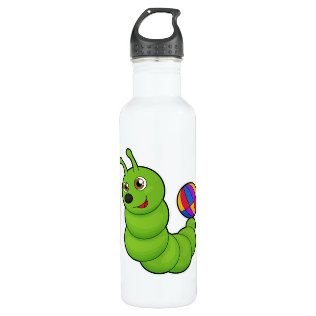 Caterpillar with Water polo Stainless Steel Water Bottle (Front)