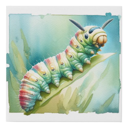 Caterpillars Course REF134 _ Watercolor Faux Canvas Print
