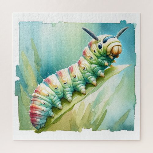 Caterpillars Course REF134 _ Watercolor Jigsaw Puzzle