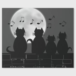 Caterwauling by moonlight wrapping paper