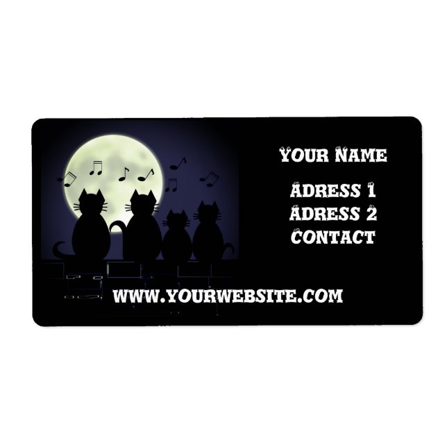 caterwauling ,Cats in the moonlight. Personalize Label (Front)