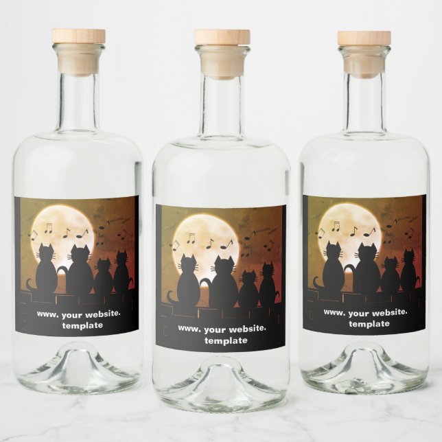 caterwauling ,Cats in the moonlight. Personalize Liquor Bottle Label (Bottles)