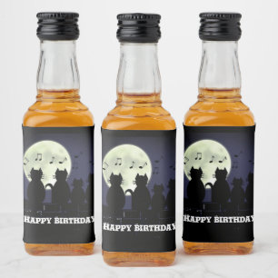 caterwauling ,Cats in the moonlight. Personalize Liquor Bottle Label