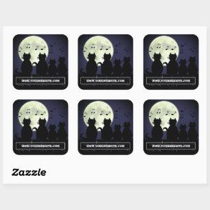 caterwauling ,Cats in the moonlight. Square Sticker