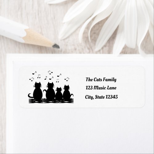 Caterwauling Musical cat familypersonalized Label