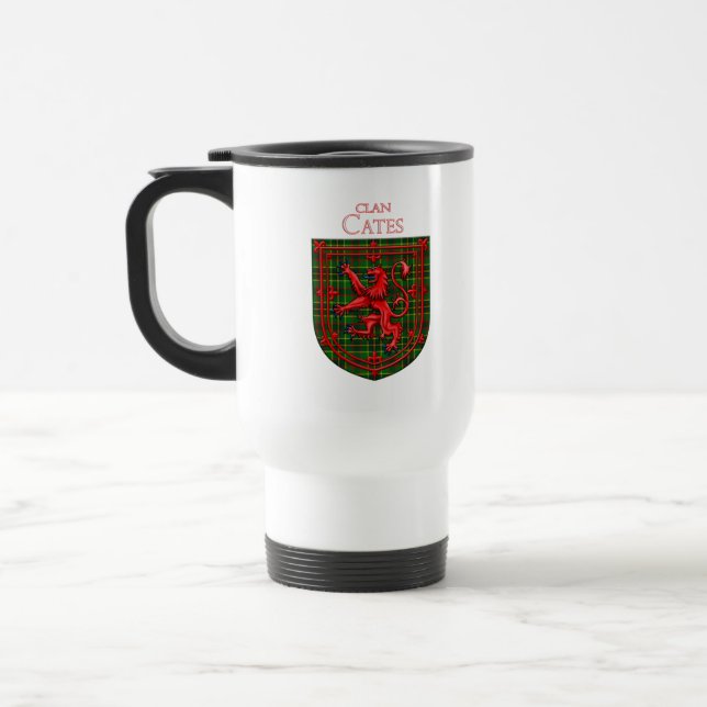 Cates Hunting Tartan Scottish Plaid Travel Mug (Left)