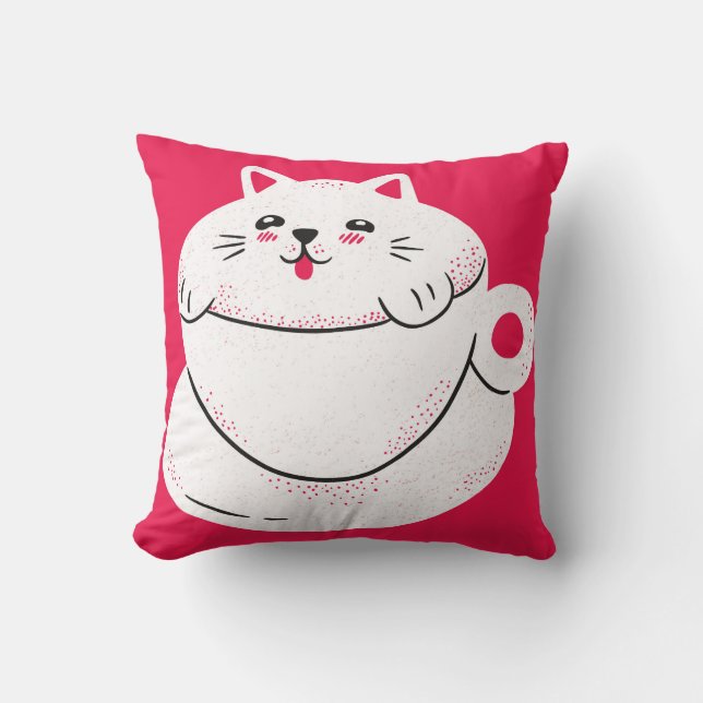 Catfee Throw Pillow (Front)