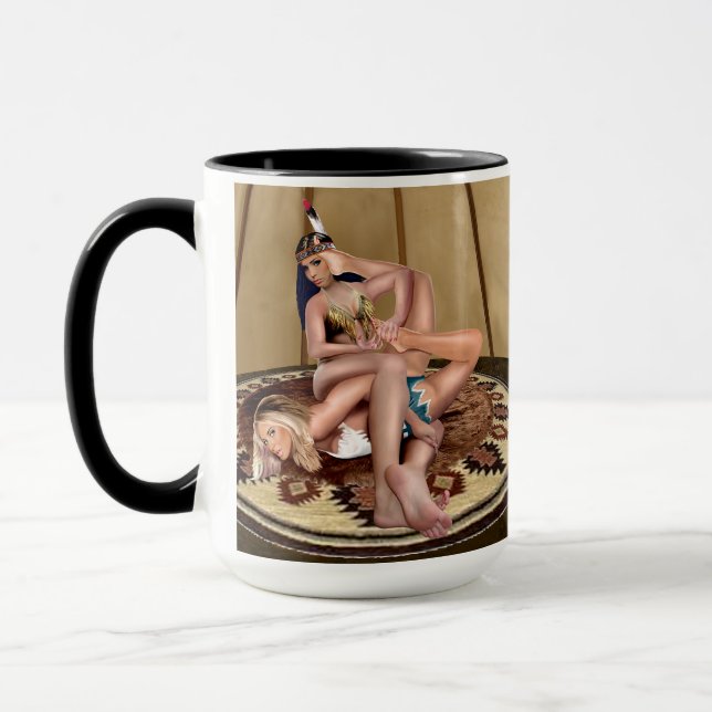 CATFIGHT IN A TEEPEE MUG (Left)
