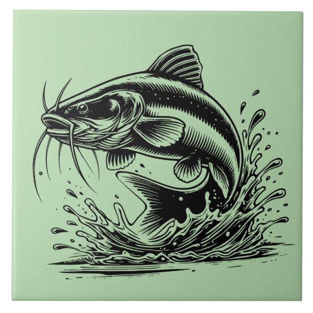 Catfish Ceramic Tile (Front)