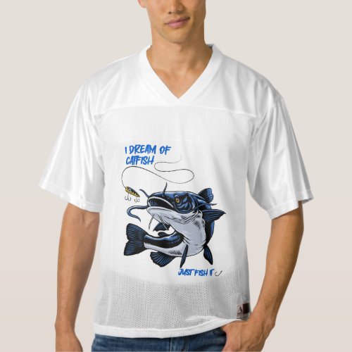 Catfish design mens football jersey