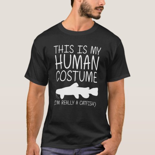 Catfish Easy Halloween Human Costume Fisher Mudcat T_Shirt