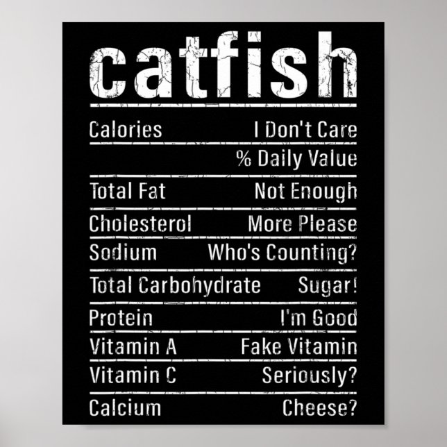 Catfish Facts Funny Fishing Lover Catfishing Graph Poster (Front)
