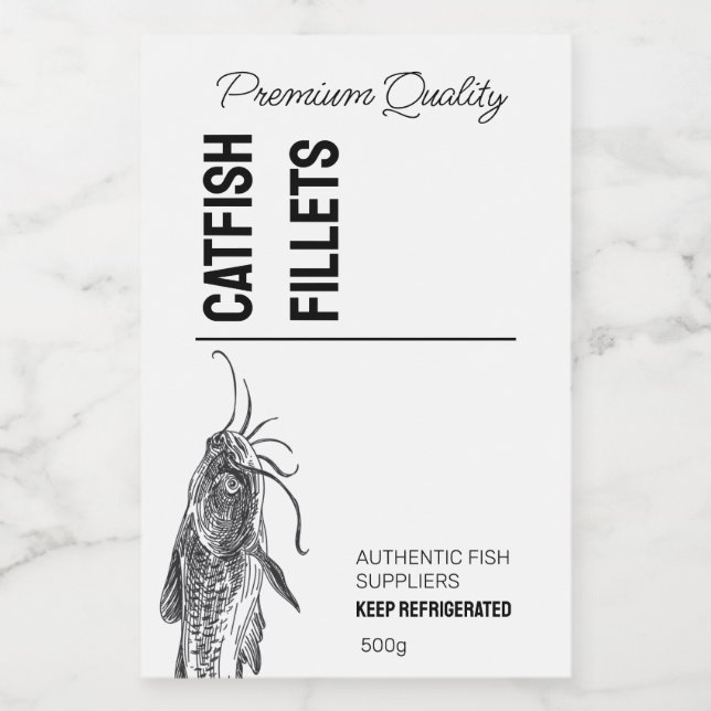 Catfish Fish Fillets Product Label (Single Label)