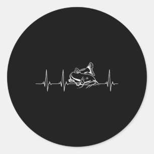 Catfish Fishing Heartbeat Classic Round Sticker