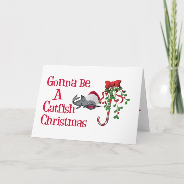 Catfish Funny Christmas Holiday Card (Front)
