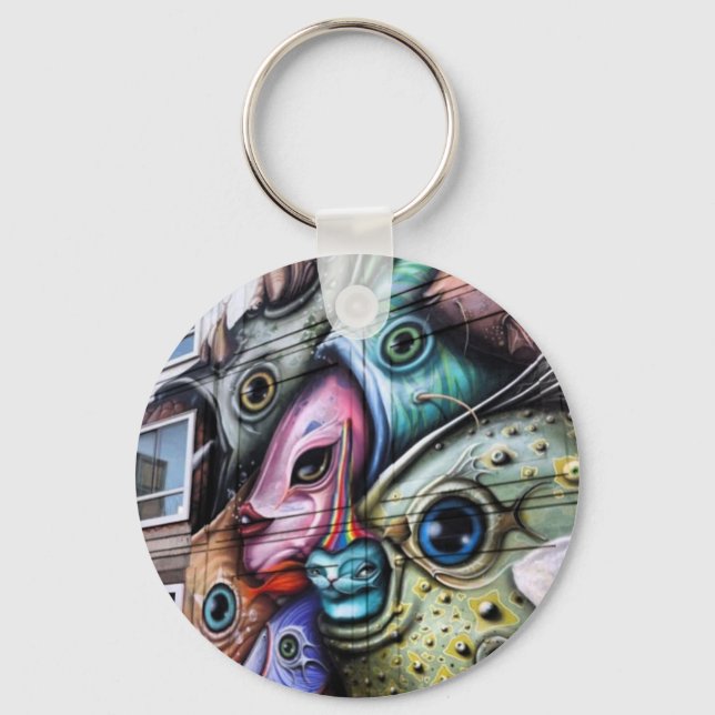 Catfish Graffiti in Amsterdam Keychain (Front)