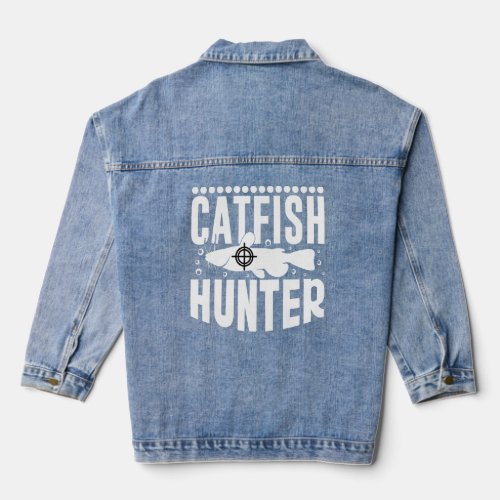 Catfish Hunter River Fishing Catfishing Angler Lov Denim Jacket