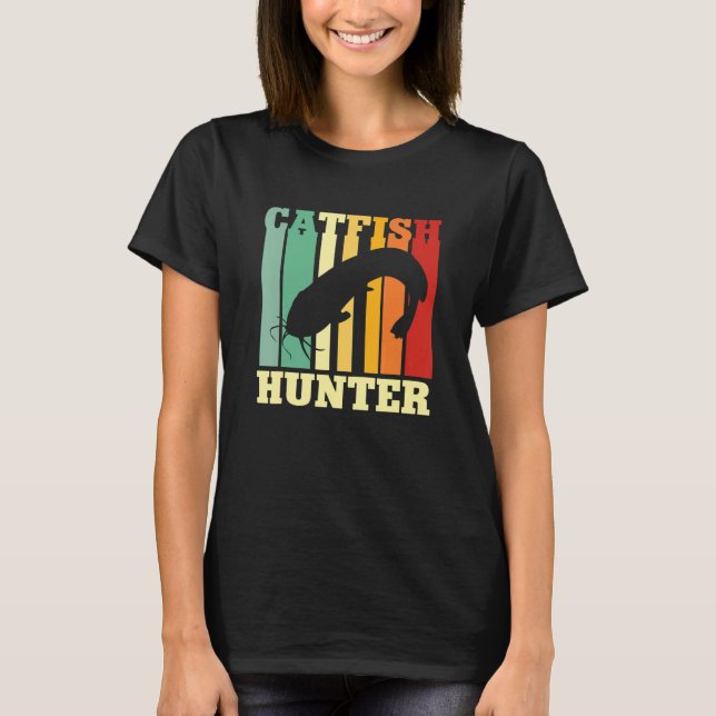 Catfish Hunter River Fishing Catfishing Angler Ret T-Shirt (Front)
