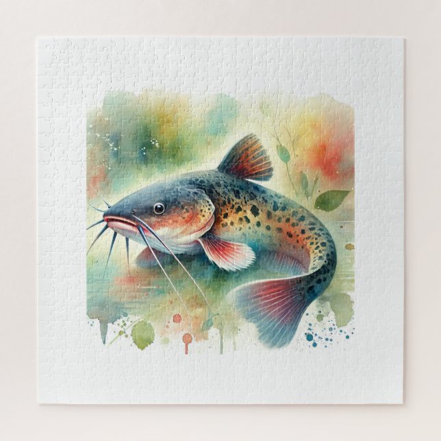 Catfish in Watercolor Art 170724AREF129 - Watercol Jigsaw Puzzle (Vertical)
