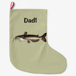 Catfish Name Customizable Large Christmas Stocking