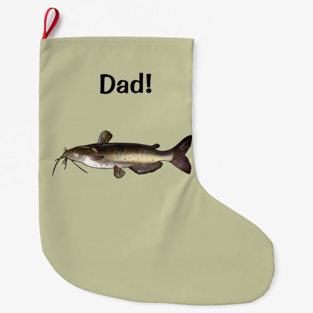 Catfish Name Customizable Large Christmas Stocking (Front)