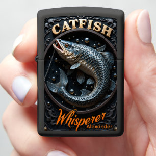 Catfish Personalized Ornate Submerged Chain Zippo Lighter
