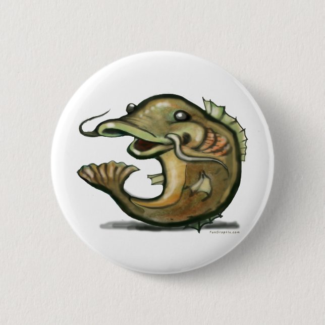 Catfish Pinback Button (Front)