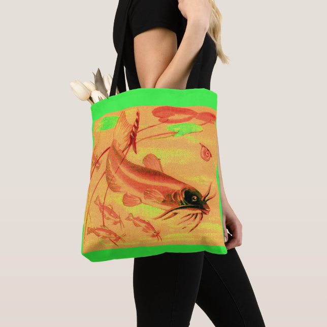 catfish print tote bag (Close Up)