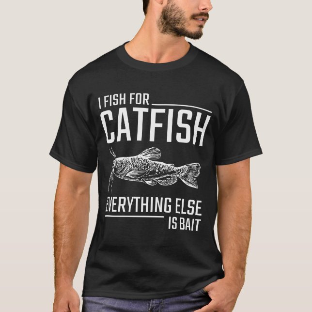 Catfish Pun Cat Noise Humor Kitty Fishing Lover T-Shirt (Front)
