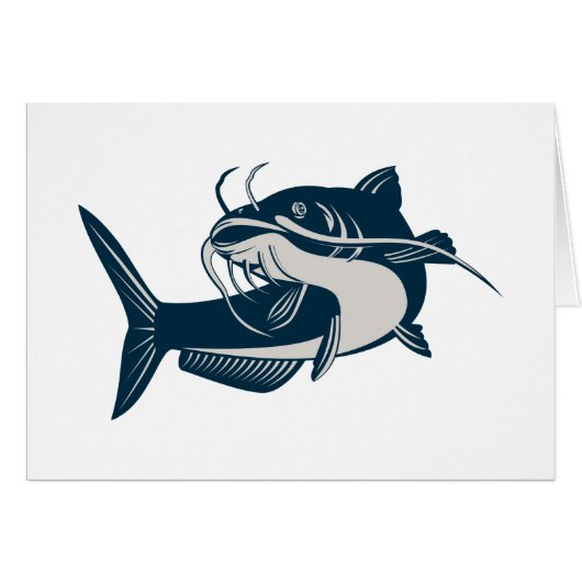 catfish swimming up cards (Front Horizontal)