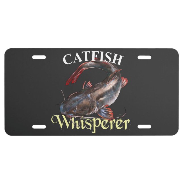 Catfish Whisperer Dark License Plate (Front)