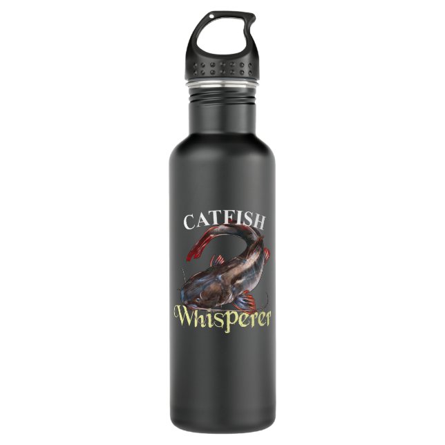 Catfish Whisperer Dark Stainless Steel Water Bottle (Front)