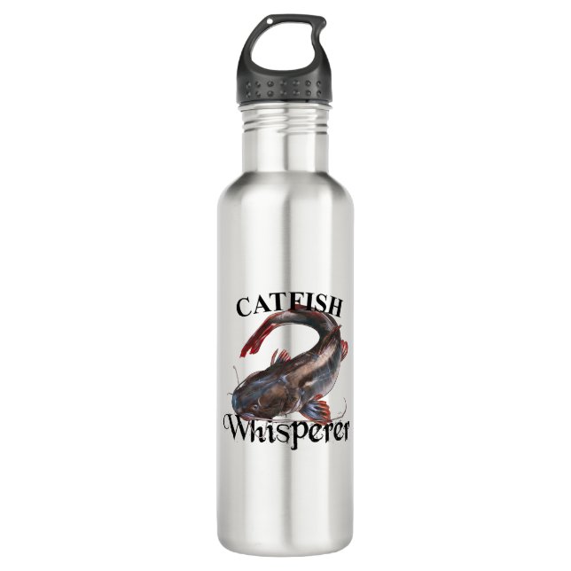 Catfish Whisperer Light Stainless Steel Water Bottle (Front)