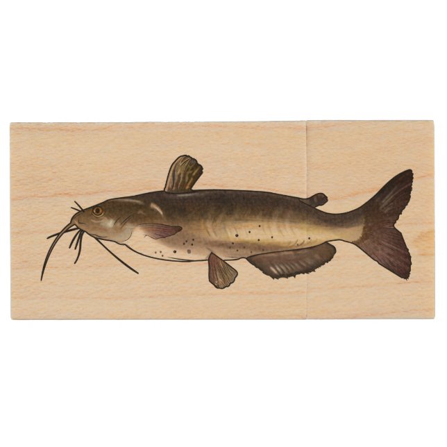 Catfish Wood USB Flash Drive (Front)