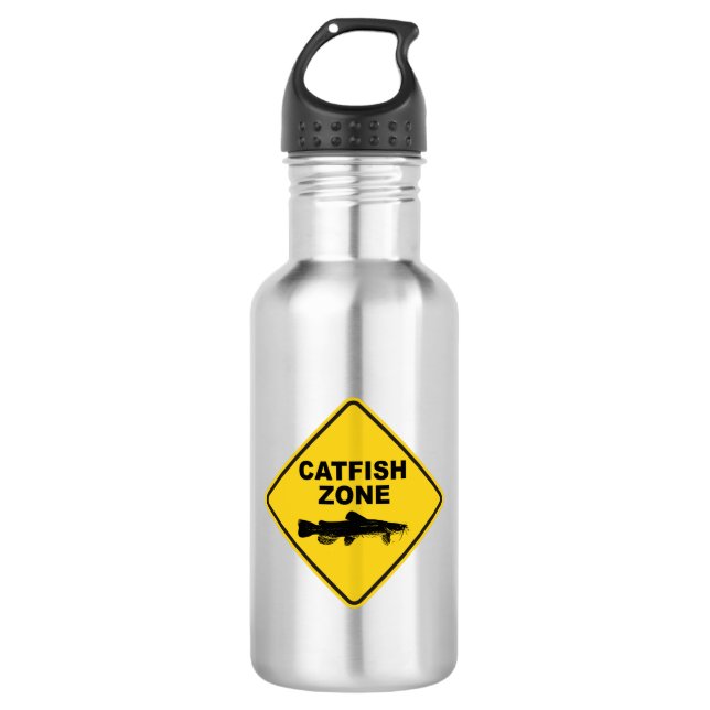 Catfish Zone Stainless Steel Water Bottle (Front)